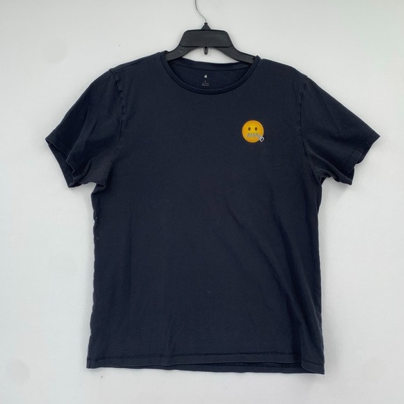 Apple Other - Apple Campus Zippered Mouth Emoji Black TShirt SZ L Rare Employees Only Collect‎